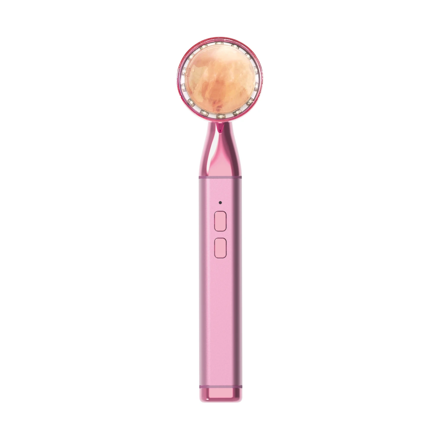 Best Seller USB Powered Luminous Hot Compress Vibrating Sonic Rose Quartz Handheld Skin Care Home Beauty Equipment
