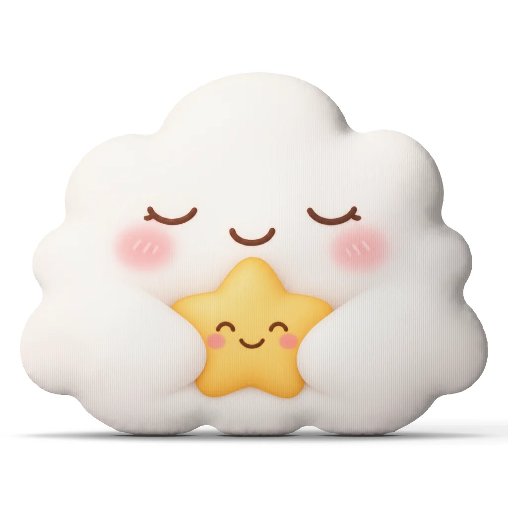 Kawaii Cloud Holding Star Plush Pillow Celestial Stuffed Cushion Cute Shaped Throw Pillow for Nursery Bedroom Sofa Decor Gift
