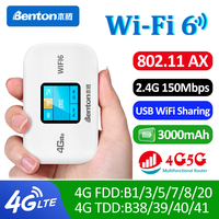 Benton Unlocked Portable WiFi 4G SIM Router 150Mbps USB Pocket Router 3G 4G Hotspot Travel Router for Asia Europe Africa America