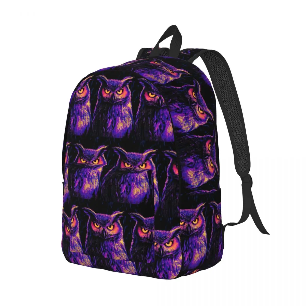

Night Owl Backpack Daypack Large Capacity Children BookBag School Bag Shoulder Bags for Men Women