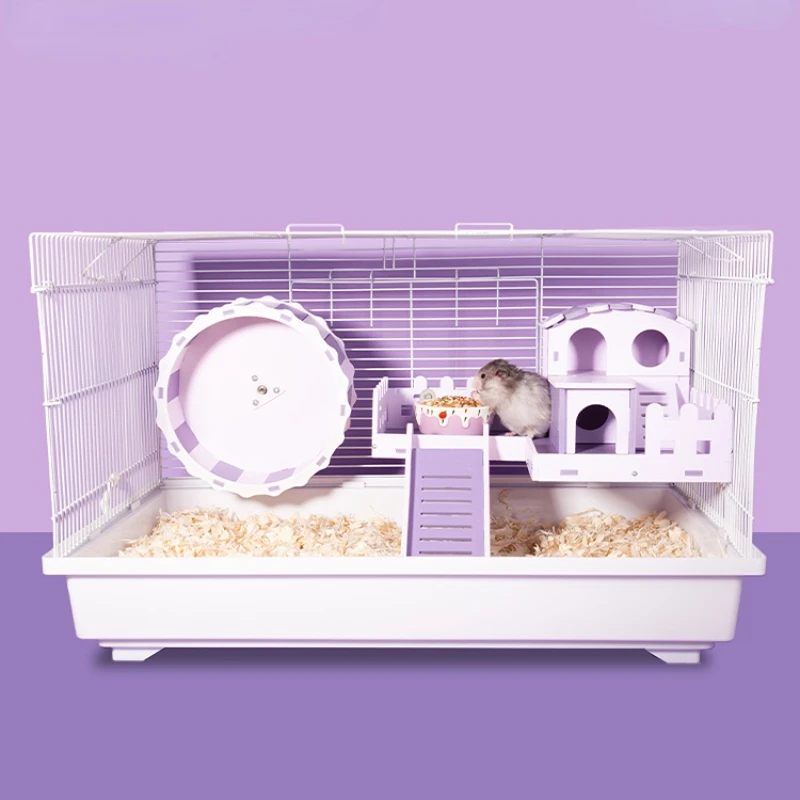 

Hamster Cage Small Animal Hedgehogs Rabbit Guinea Pig Large Villa Swing Stairs Package Supplies Toy Set