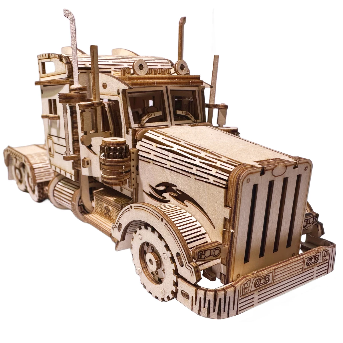 Truck 3D Car Wooden Puzzle Scale Model,DIY Model Kit, Handcraft Gift,Home Decoration,Mechanical Model Kit, Building Toy