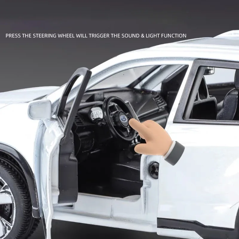 1:32 Subaru Forester SUV Alloy Off-Road Vehicle Miniature Scale Model Car Diecast Metal Sound&Light Collection Children Toy Gift