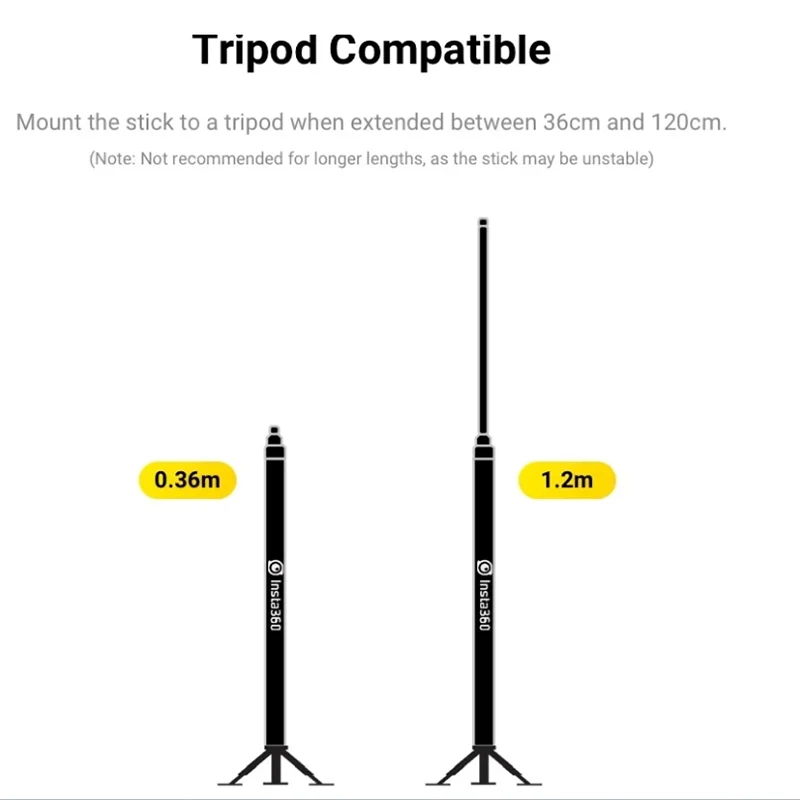 X5 Insta360 3 m 9,8 piedi Selfie Stick in edizione estesa per X4, X3, ONE RS, ONE X2, ONE R, ONE X, ONE Action Camera