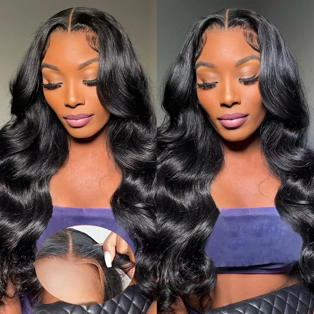 

30 40 дюймов Объемная волна 5x5 Парик с кружевной застежкой Wear To Go Бразильские прозрачные 4x4 Кружевные фронтальные бесклеевые парики Человеческие волосы для женщин