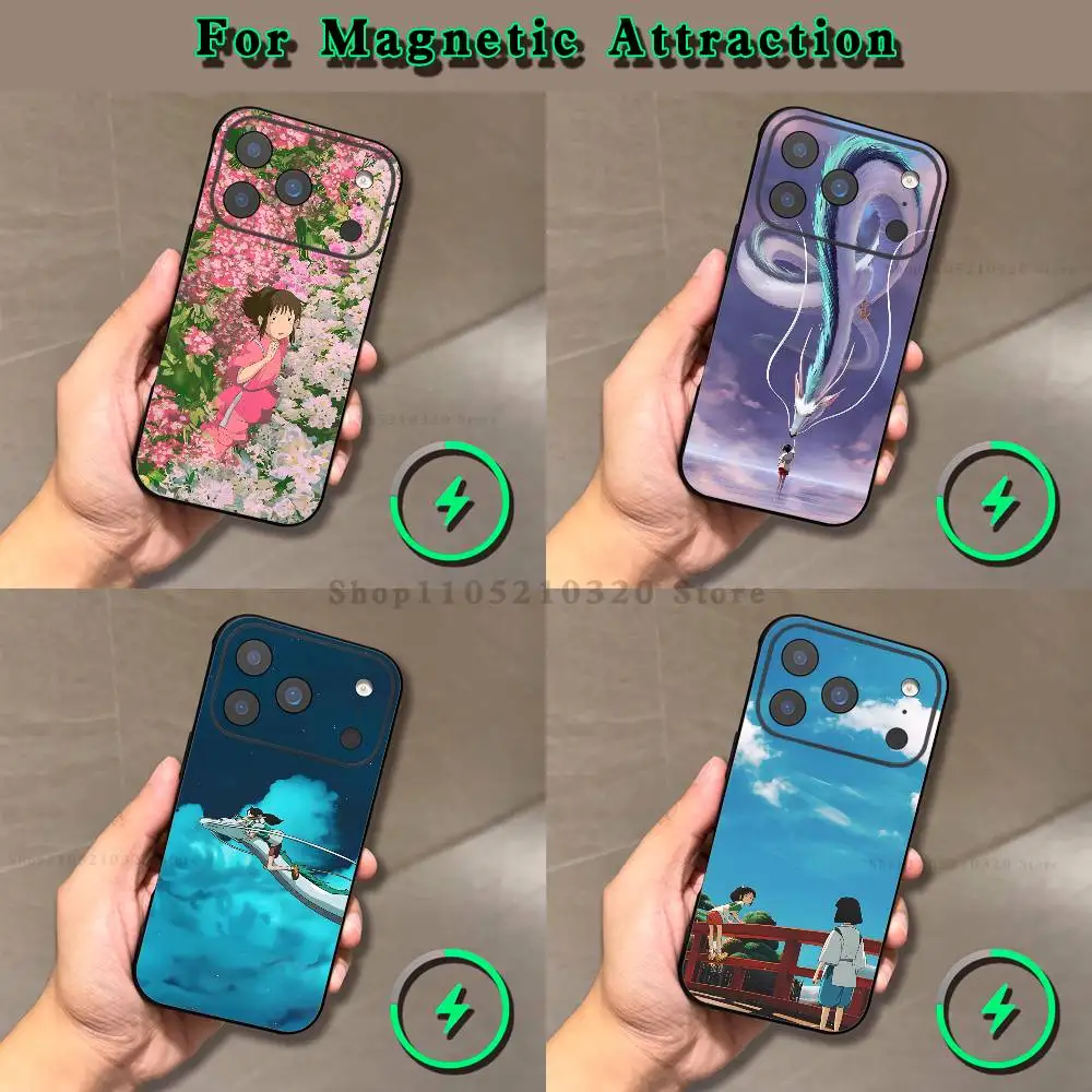 

S-Spiriteds Flower A-Away Phone Case For iPhone 17,16,15,14,13,12,11,Pro,Max,Plus,E,Air,Mini Magnetic Magsafe Frosted Clear