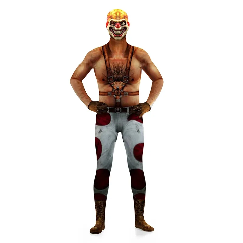 25COSSweet الأسنان تأثيري الرجال زي 2023 التلفزيون الملتوية المعادن تمويه بذلة ملابس الذكور هالوين كرنفال تمويه لعب الأدوار S