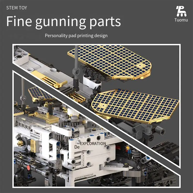 Programming excavator building block robot construction block kit Mars rover model children's kit toy