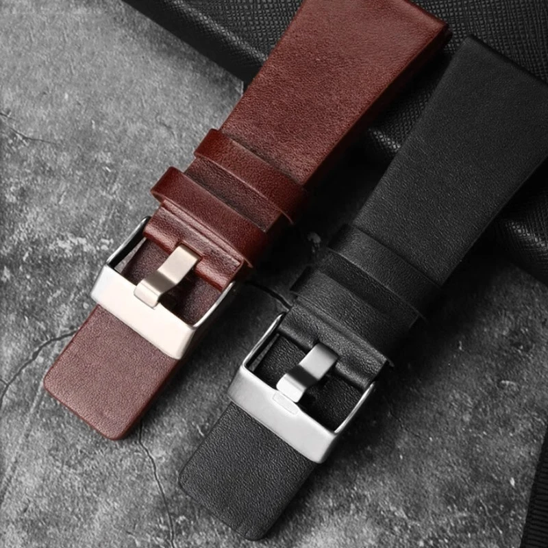 Large size Cowhide watch strap for Flyke FK030 Big dial Watchband FK036 FK038 Diesel DZ4318 men\'s Wristband 26mm 28mm 30mm 32mm