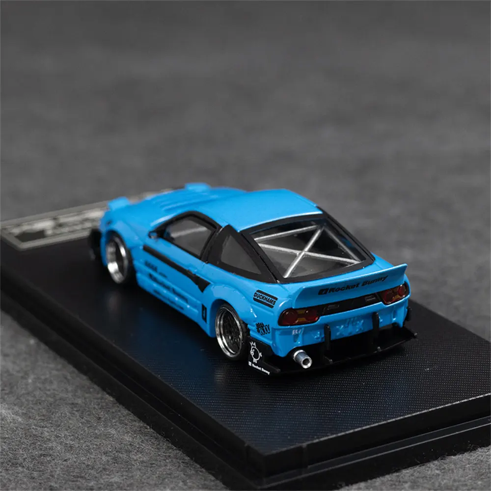 مايكرو توربو MT 1:64 180SX صاروخ الأرنب الأزرق اللون دييكاست نموذج سيارة