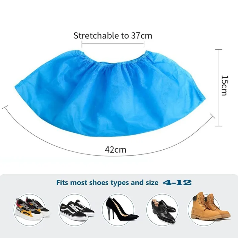 Schuhüberzüge, Einweg, rutschfest, 100 Stück, Schuhstiefelüberzüge, rutschfest, wasserdicht, Einheitsgröße, passend für die meisten Teppiche, Innenräume, Gartenschuhe – Detail 9