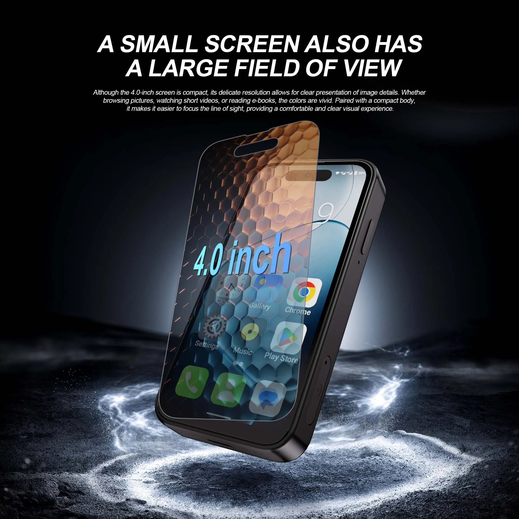SERVO Mini Pocket Smartphone 4G LTE 4.0" HD Display Android 12 Dual SIM 3GB RAM 64GB ROM Face Unlock WiFi GPS Small Mobile Phone