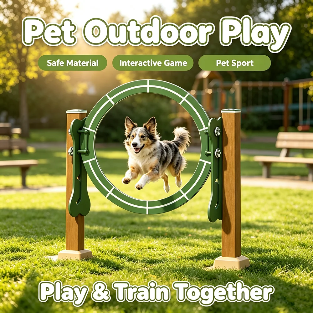 Dog Adjustable Circular  Jump Ring, Puppy Obstacle Course Jump Starter Kit  for Backyard, Indoor, Outdoor