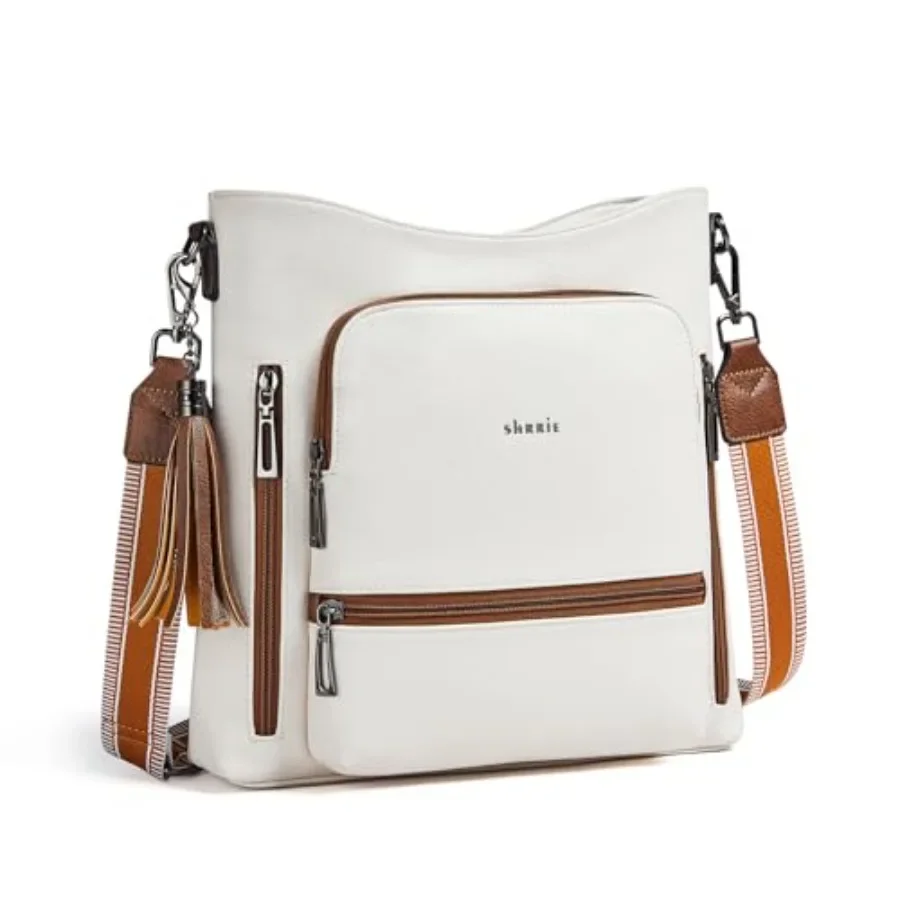 

Shrrie Crossbody Bags for Women Multi Pocket Vegan Leather Shoulder Bag Purses for Women with Adjustable Strap for Travel