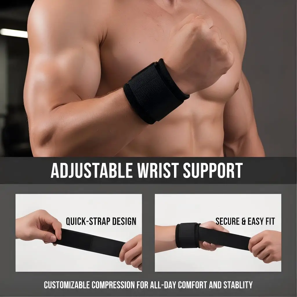 Adjustable Fitness Strength Bandage Hand Wrist Straps Sports Wristbands Support Gym Wraps Brace Wrist-Band