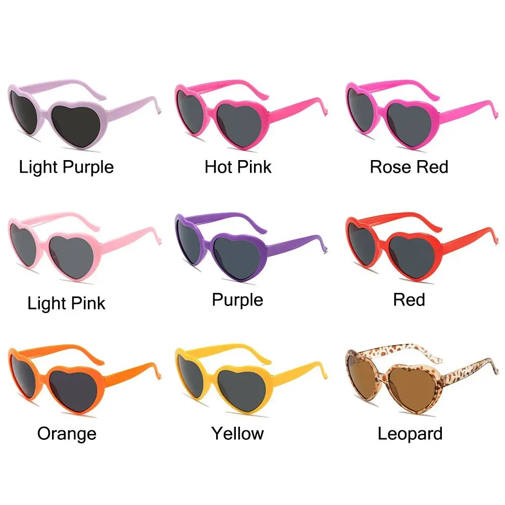 Cute UV400 Protection Heart Sunglasses Halloween Cosplay Heart-Shaped Sunglasses Summer Women's Accessories for Women