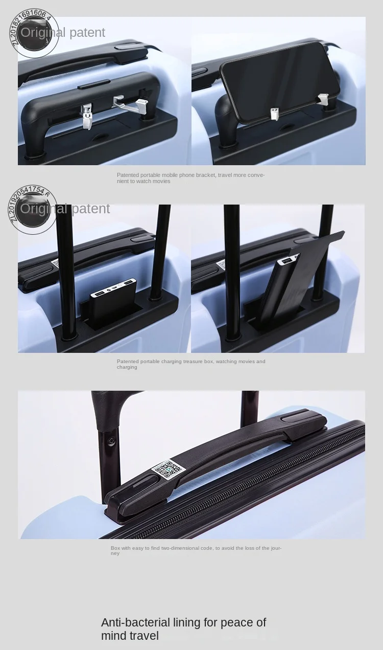 LIGHTGO แฟชั่นดึง Rod กระเป๋าเดินทาง 20 Boarding Case กระเป๋าเดินทางอลูมิเนียมดึง Rod 360 องศาเงียบ Universal whee