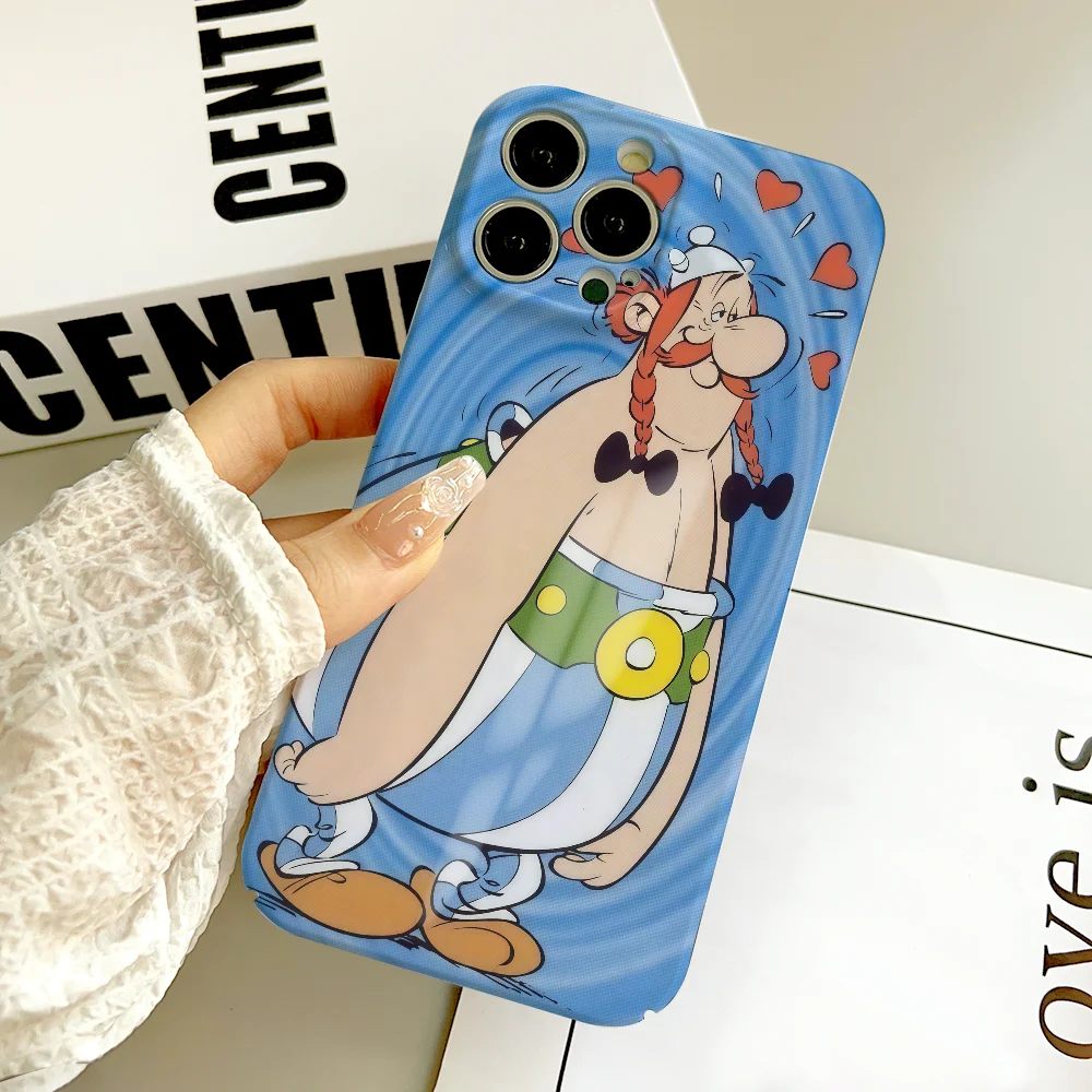 حافظة هاتف كارتونية لطيفة A-AsterixS FUNDA لهاتف سامسونج S25 S24 S23 A07 A17 A06 Ultra FE Plus غطاء صلب لامع عالي الدقة