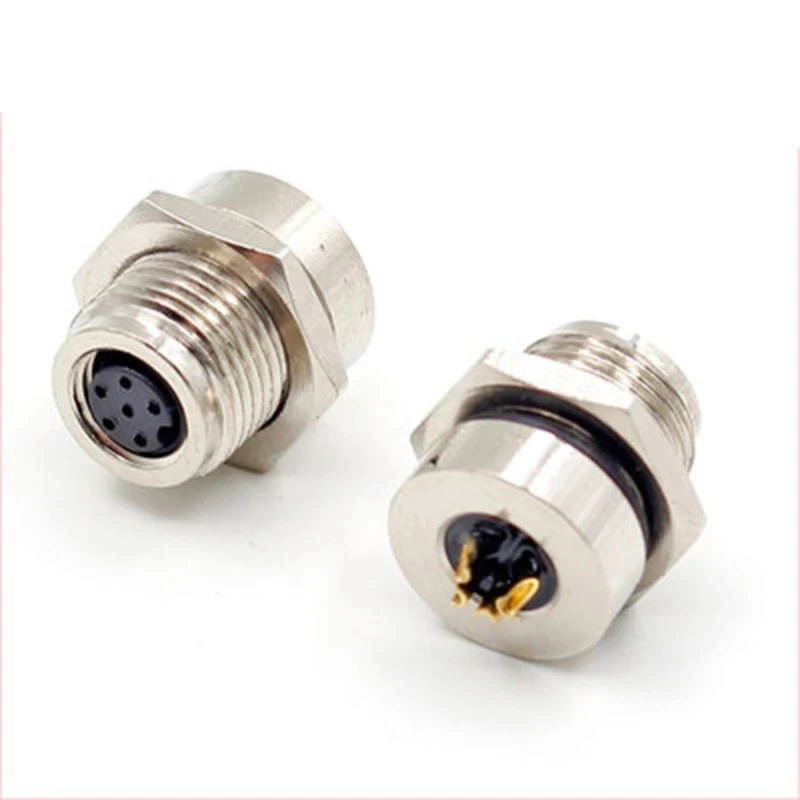 M8 3P 4P 5P 6P 8 Pin Waterproof IP67 Aviation Male Female Fixed Socket Front Panel Rear Panel Lnstall Cable Welding Connector