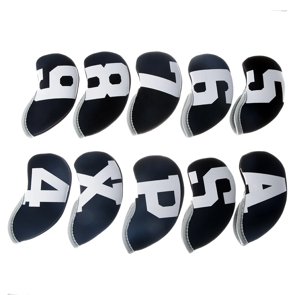 10pcs/set New Golf Iron Head Cover Golf Iron Cover 4 5 6 7 8 9 P A S X Waterproof Neoprene Golf Accessories