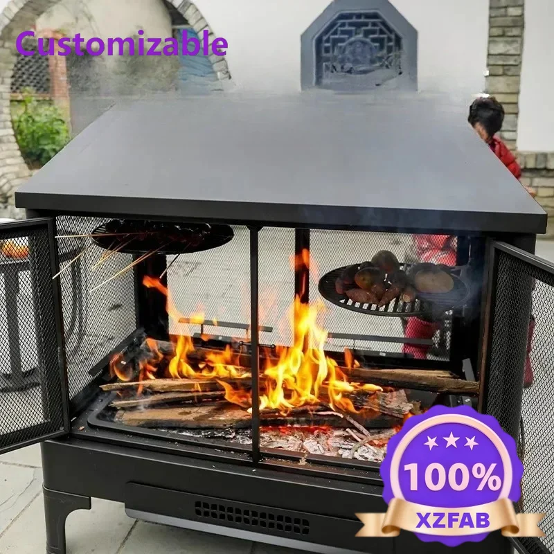 Factory Direct 2026 Purple Leaf Outdoor Grill Villa Home Homestay Bonfire Fireplace Firewood Fireplace BBQ Fireplace Tea Making