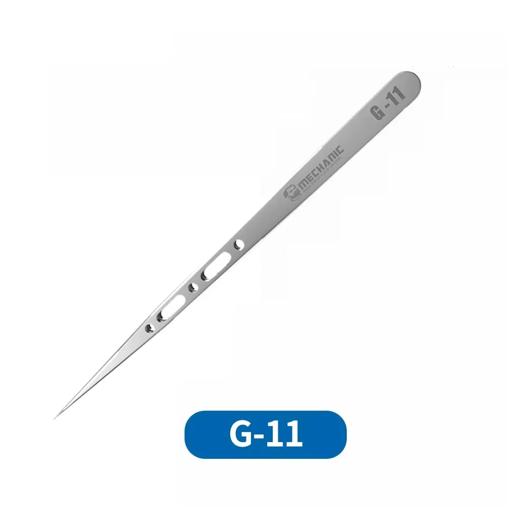 MECHANIC G-11/15 Antimagnetische Pinzette, präzise Pinzette mit ultrafeiner Spitze zum Springen, Drahtklemmung, IC, SMD-Handy-Reparatur