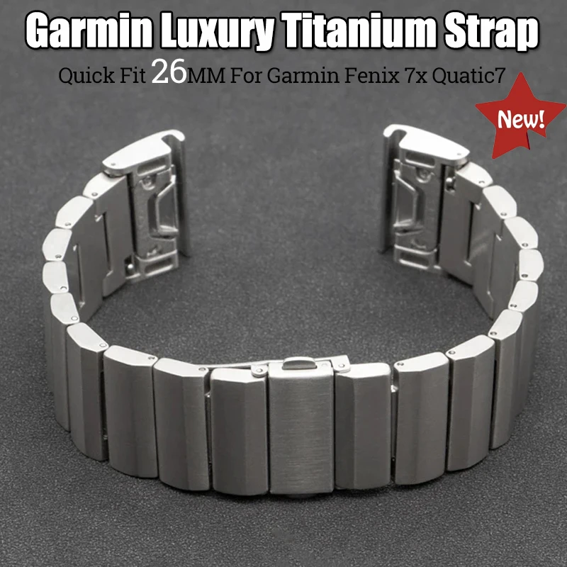 Luxury Titanium Band For Garmin Watch Fenix 6X 6XPro 5X 5XPlus 7X Men Business 26mm Strap For Garmin Descent Mk1 Bracelet