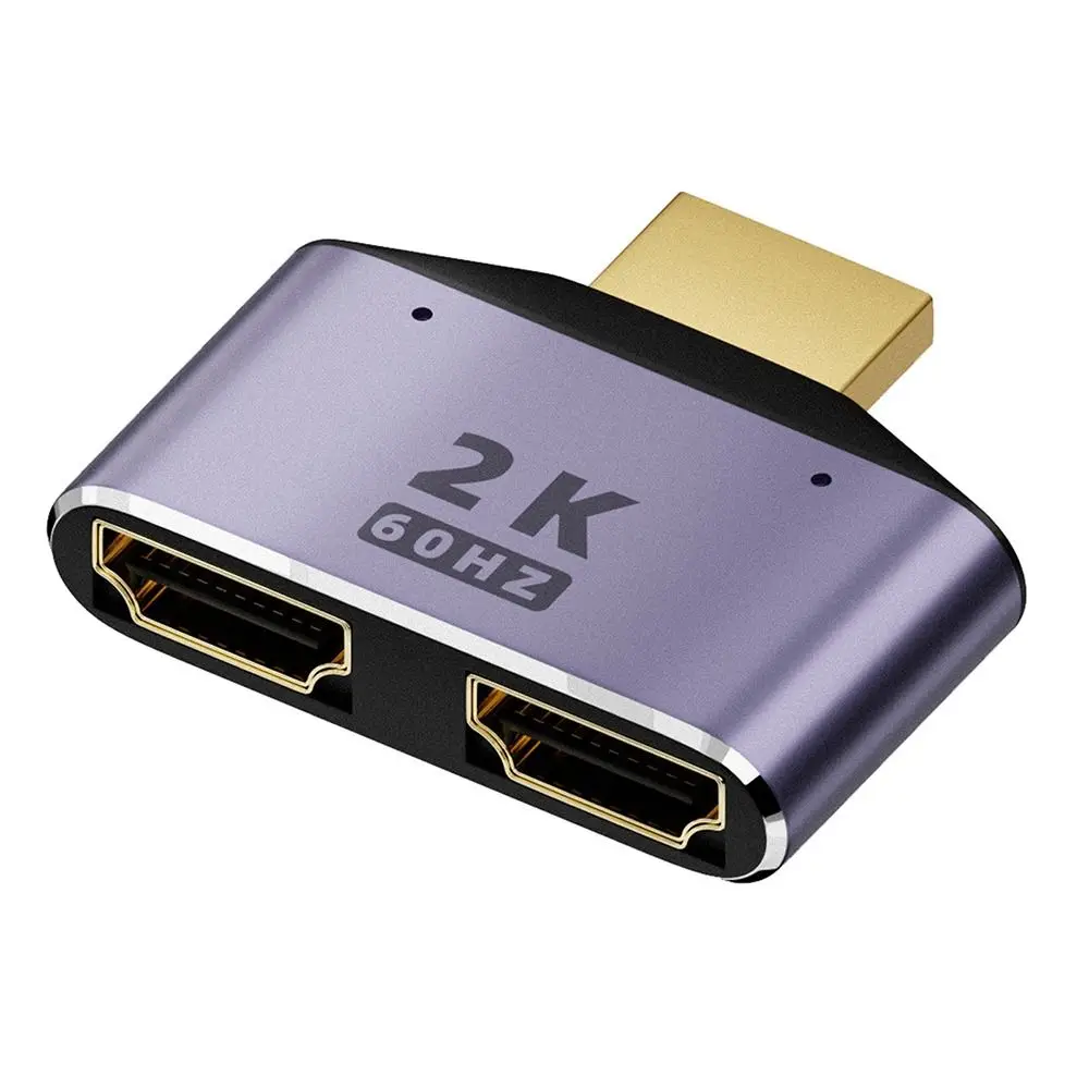 

For PS5 Laptop TV Video Cable Game Converter HDMI-Compatible 1 in 2 Out Splitter Adapter 2K@60HZ