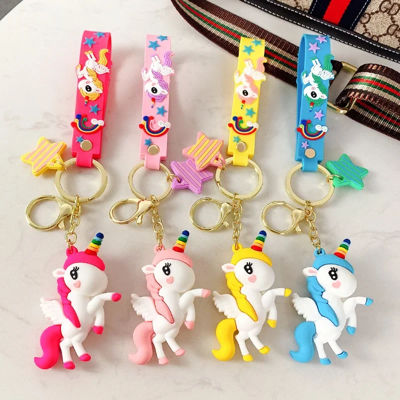 1/4pcs Unicorn Key Organizer, Cute Rainbow Keychain for Key Management, Creative Bag/Pendant for Easy Key Finding, Small Gift
