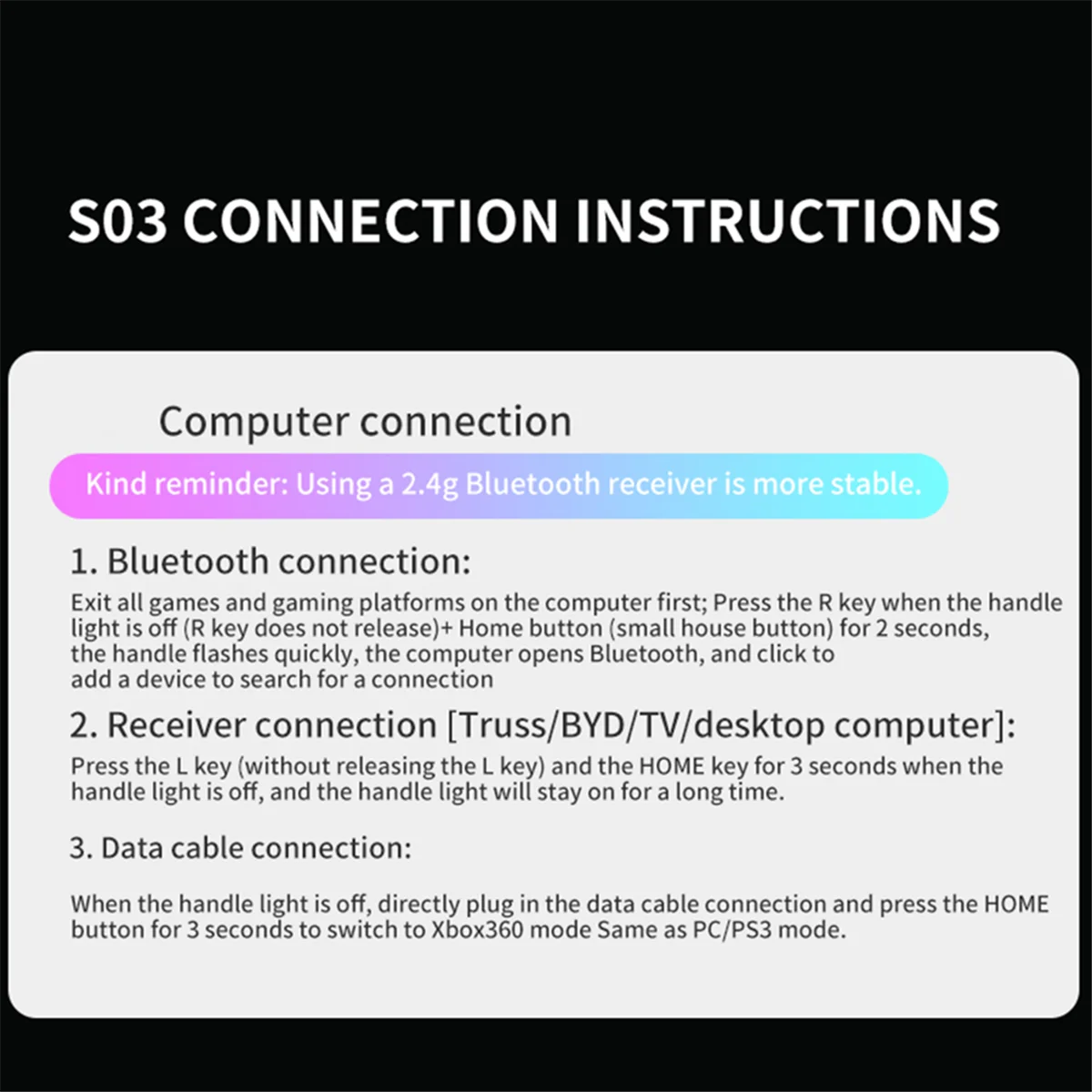 Caldo! Console di gioco wireless + supporto per Switch/Android/Ios/Pc Giroscopio a 6 assi Joystick ad alta precisione Rgb Bluetooth Gamepad C