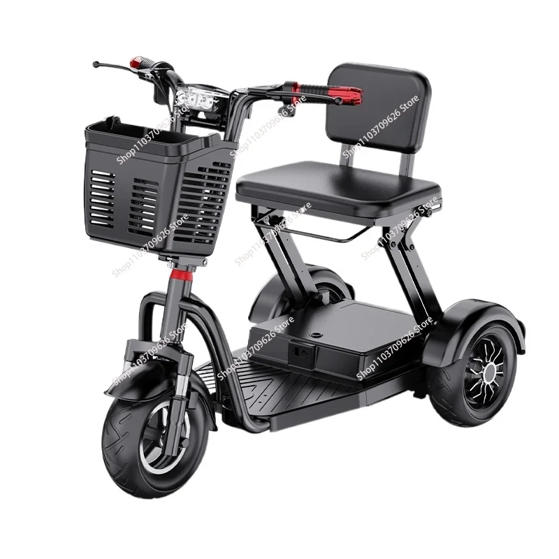 

Portable Elderly Electric Bicycle 36/48v Battery Scooter Tricycle Rickshaw Foldable Adult Car for Cargo Use Easy Charging