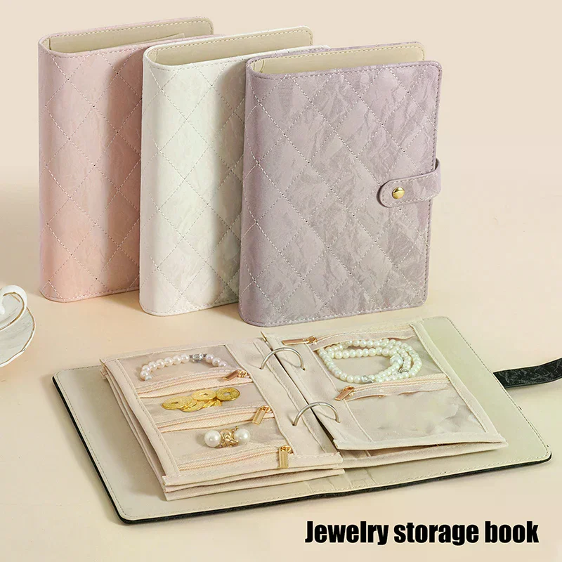 

Travel Jewelry Case,Jewelry Organizer Box With Clear Zipper Velvet Jewelry Pouch Bag, PU Leather Jewelry Case,Gift For Women 1PC