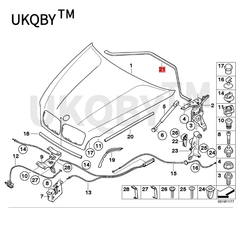 Car Engine head hinge X5 E70 X6 E71 E72 2008-2013b mwM5 M6 Engine cover gasket