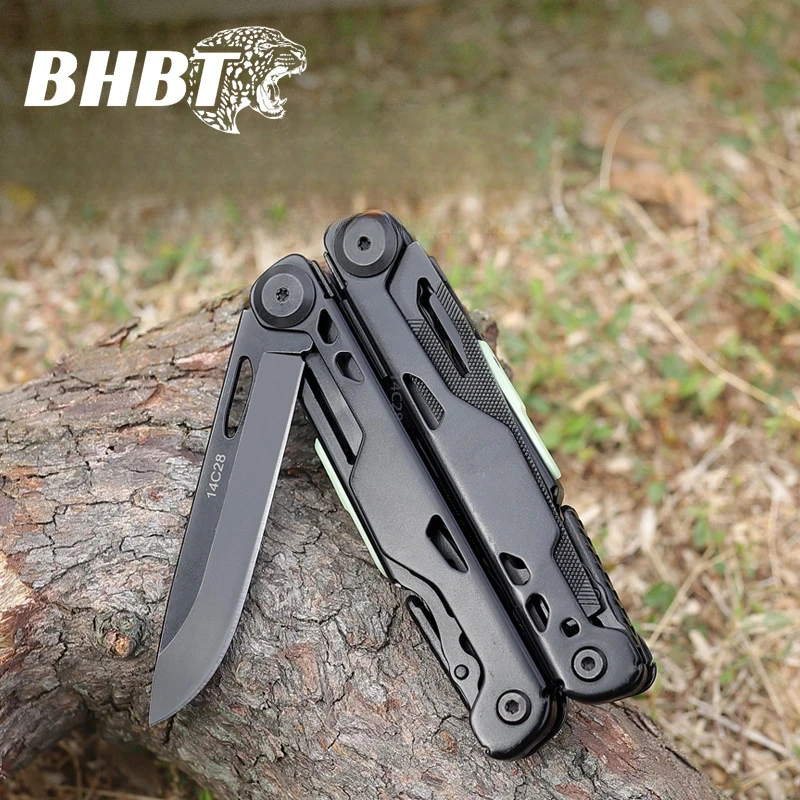 BHBT Multifunctional Combination  Folding Knife Pliers Multi Tools EDC Multitools Outdoor Camping Survival Tools With Clip