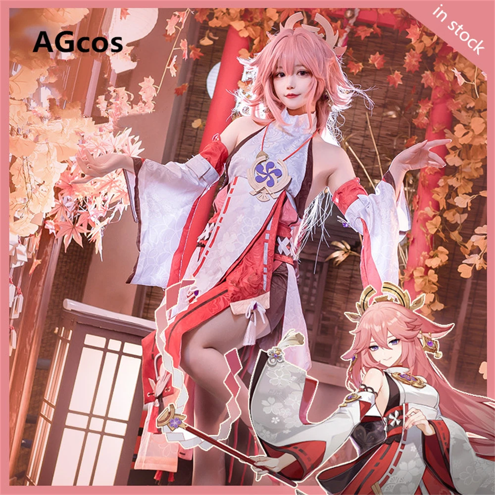 

AGCOS Game Genshin Impact Yae Miko Cosplay Costume Woman Christmas Genshin Impact Cosplay