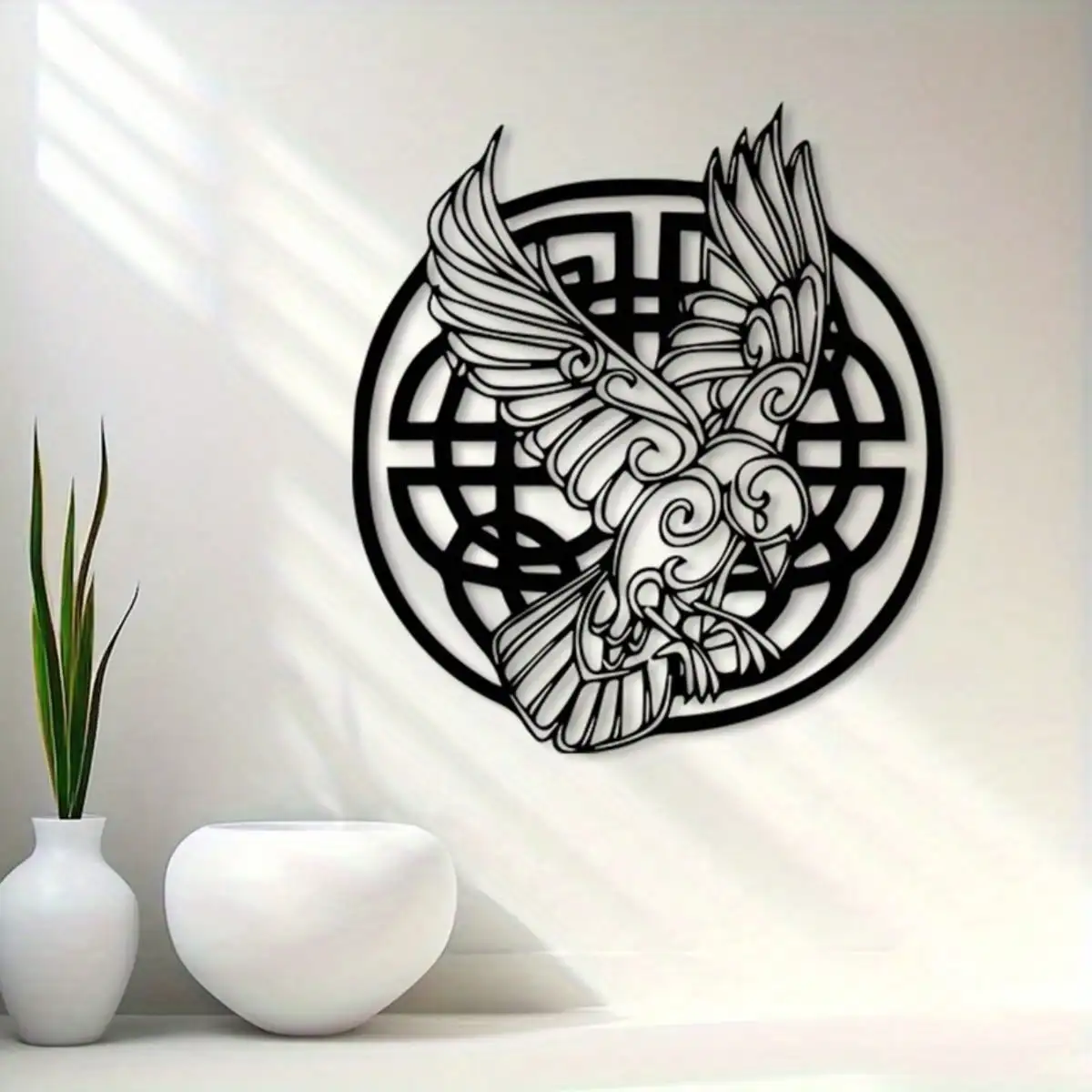 Celtic Eagle Iron Wall Art Vintage Rustproof Intricate Knot Metal Decor Spiritual Home Celtic Culture Gift Ornament