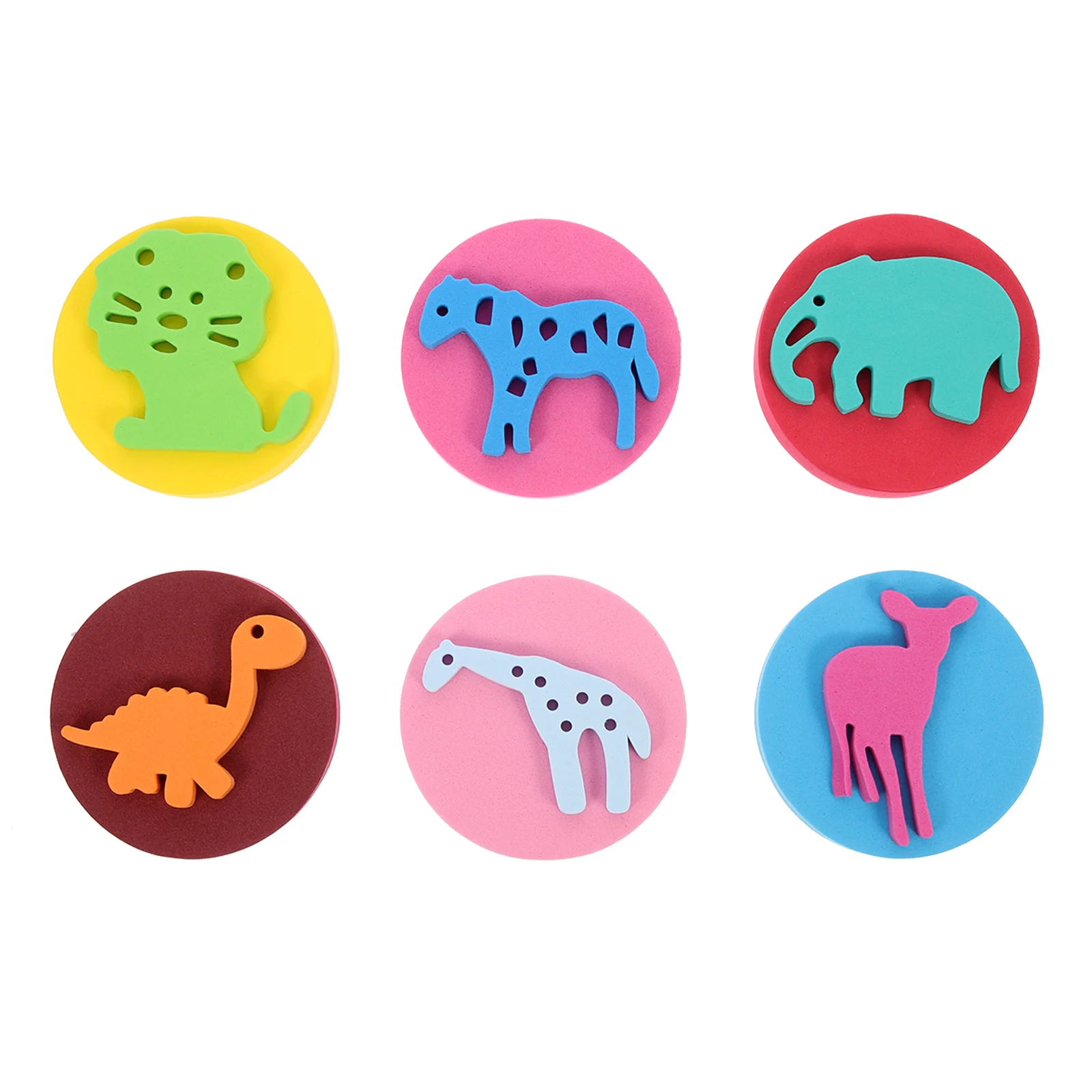 

6 Pcs Eva Sponge Seal Star Stamp for Painting Round Double Sided Children Sponges Kids Supplies Seals
