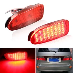 1Pair Car LED Bumper Reflector Lights For for Toyota Estima,Function as Tail, Brake & Rear Fog Lamps red color high brightness