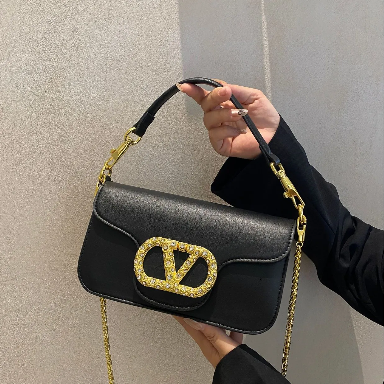 2026년 신상 롱 스트랩 크로스바디 백, 트렌디한 크리스탈 클라스프 숄더백 여성용, 데이투나이트 다용도 라인스톤 핸드백