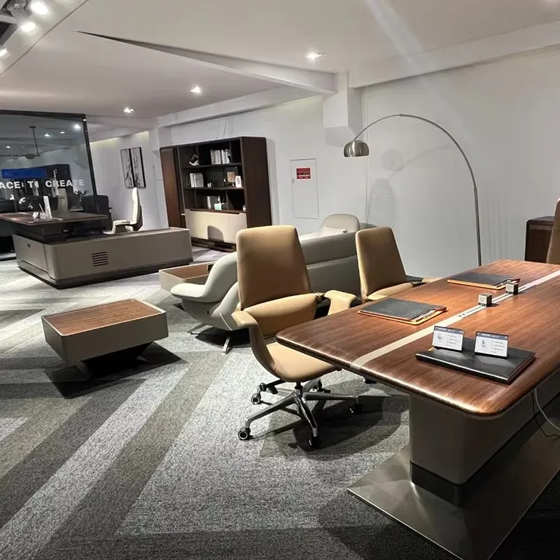 Lifting desk boss table solid wood president desk can stand desk intelligent modern office furniture