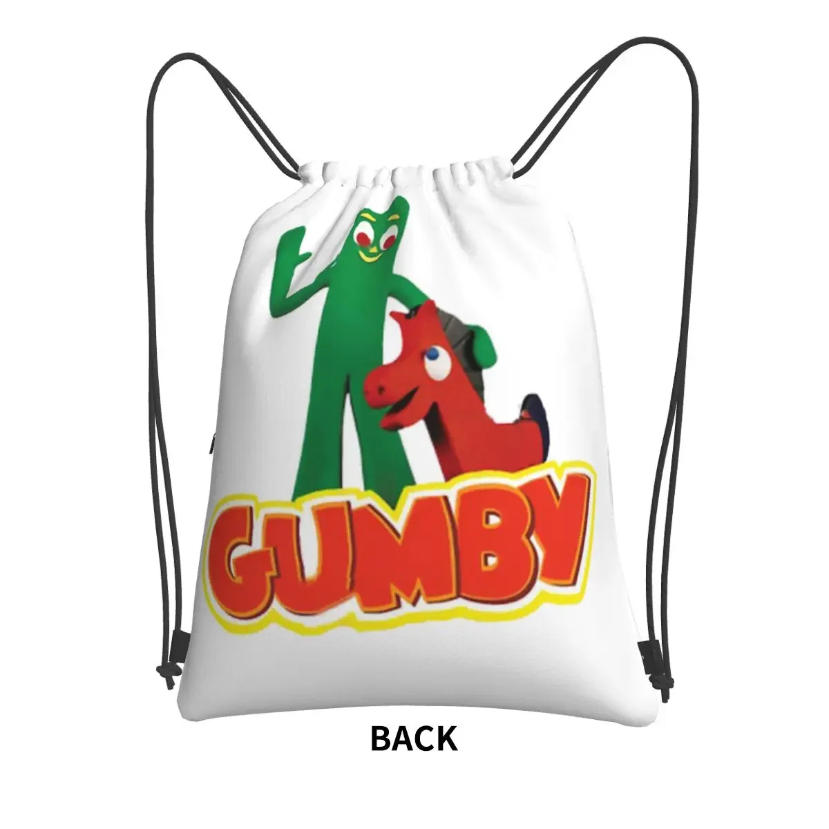 Art Gumby And Pokey Lover Gifts Portable Backpacks Drawstring Bag Drawstring Bundle Pocket Book Bags For Travel Sport Man Woman