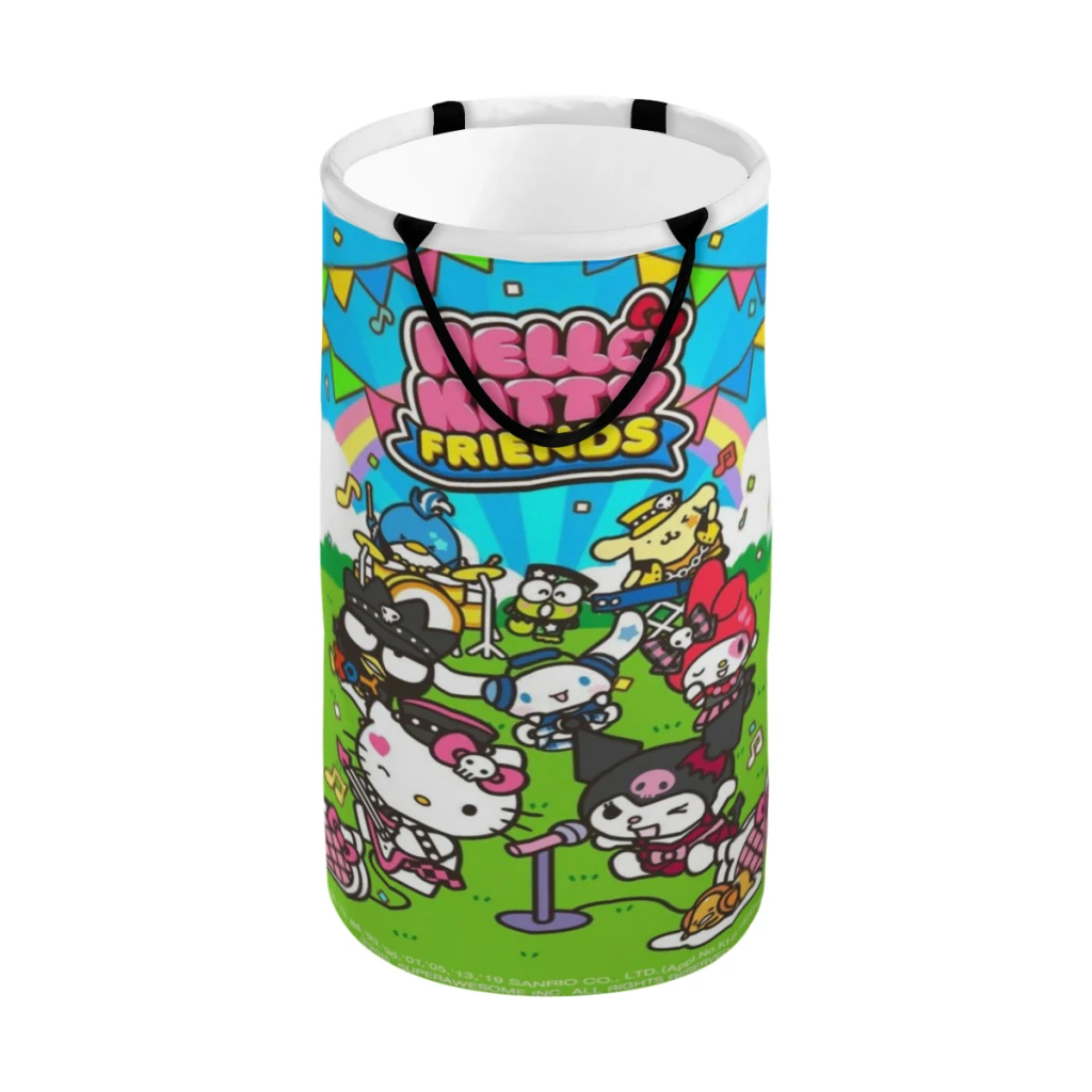 

Large Capacity Laundry Basket Cute Anime Sanrio Hello Kitty Kawaii Fabric Laundry Moving Folding Dirty Laundry Basket