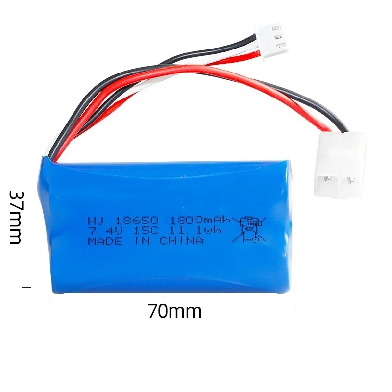 2S 7.4V 1800mAh 18650 Li-ion Battery/USB charger for HJ806 HJ810 R/C boat parts Henglong 3818 3819 3838 3839 3889 R/C tank parts