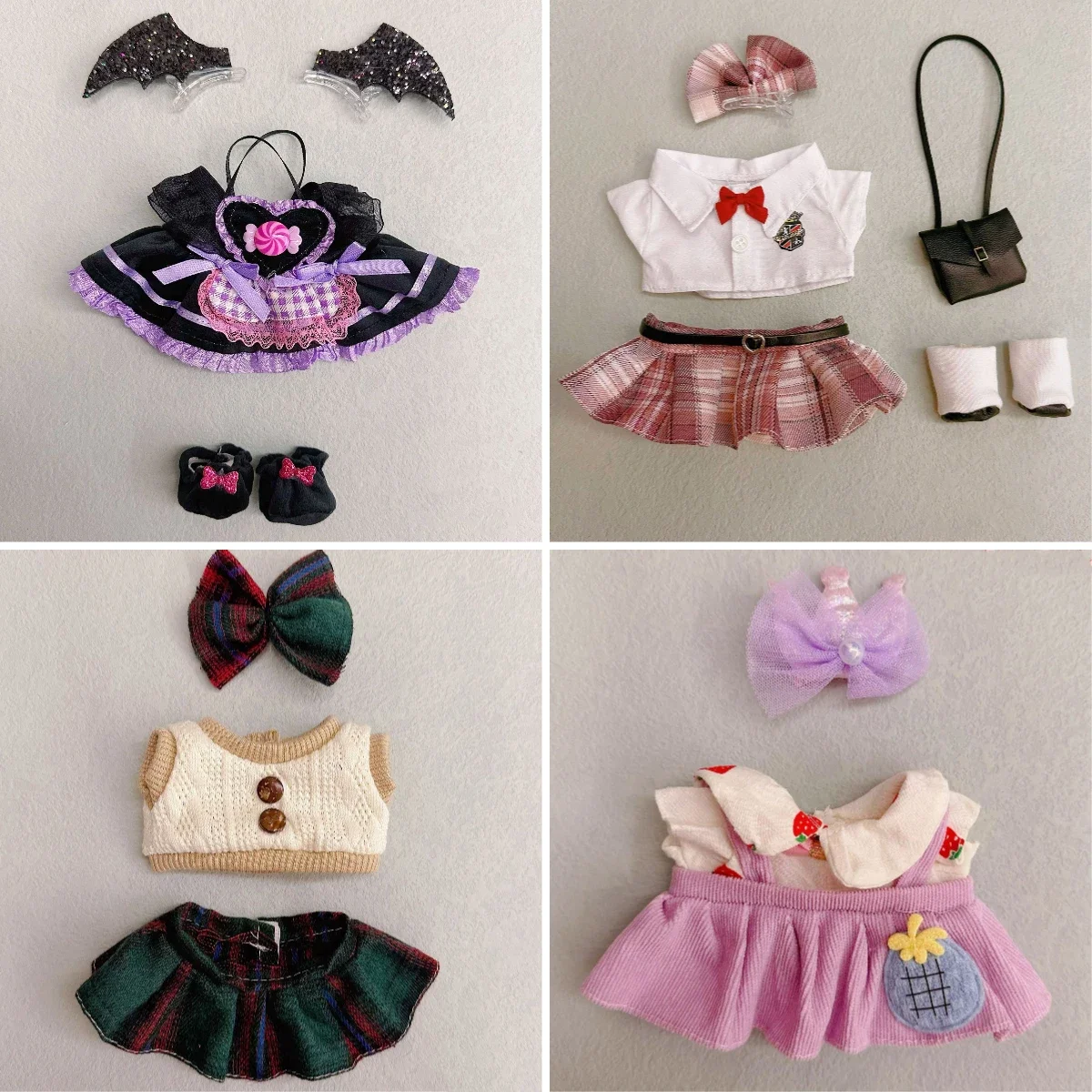 For 20cm Doll Clothes 16 Style Skirt Set Dress Up Outfit Stuffed Doll Accessories  Changing Dress Game Playing House Gift Toys