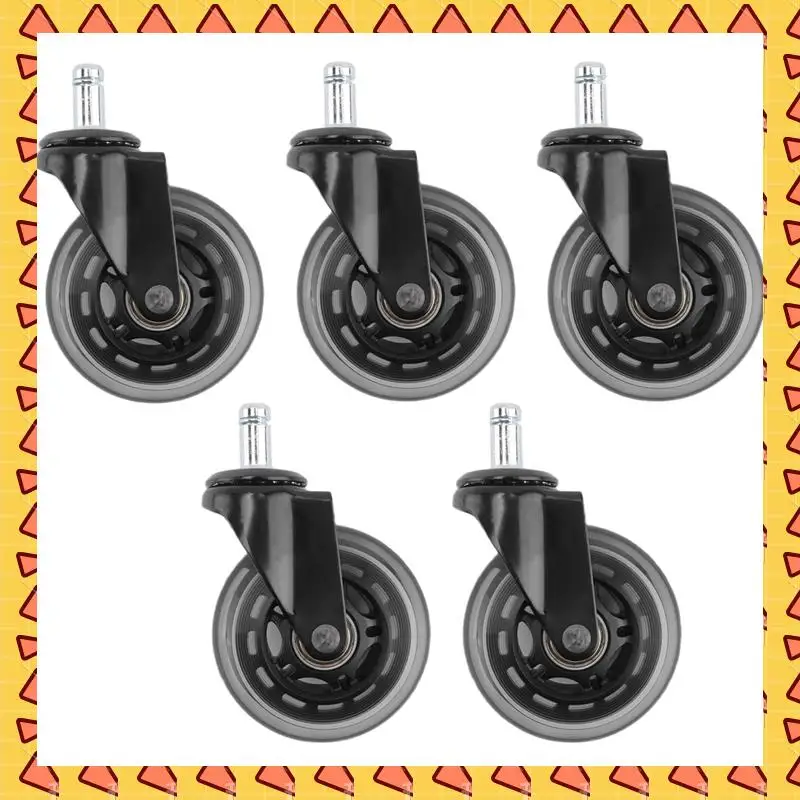 

A008 Office Chair Wheels PU Chair Wheels Set Of 5 Wheels For Office Chairs, 11 Mm X 22 Mm Pen, Universal Durable Office Chair Ca