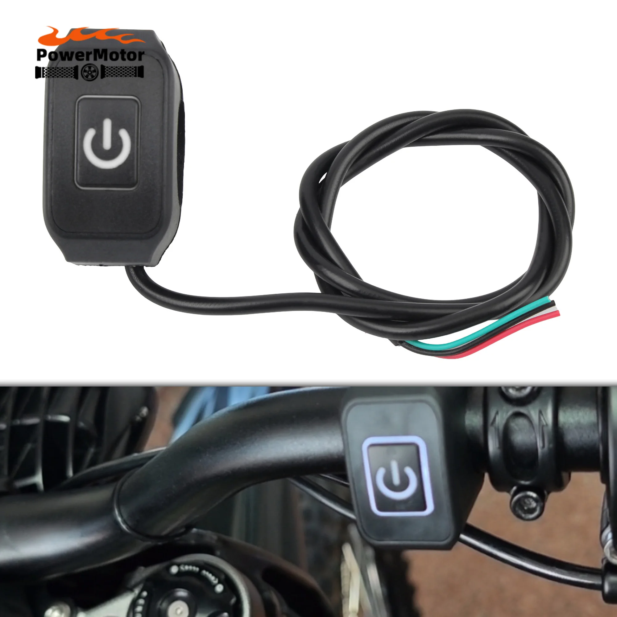 Universal 12V Motorcycle Handlebar Switch Button - Waterproo