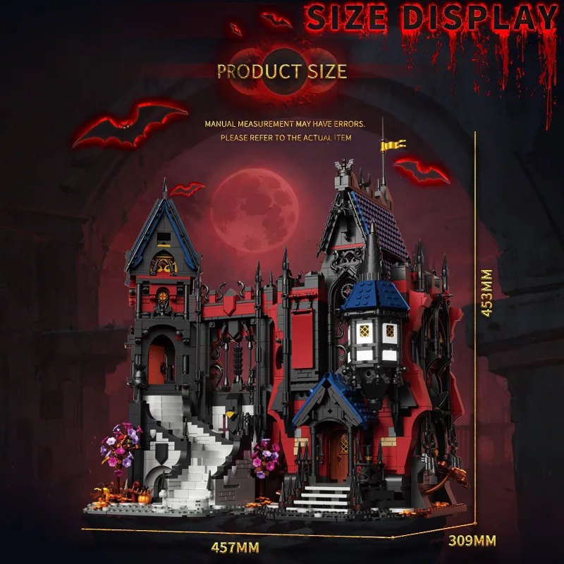 AUF LAGER MOC Idee Street View Vampir Haus Bausteine Ziegel Montage Bau DIY Spielzeug für Jungen Weihnachten Geschenk Set