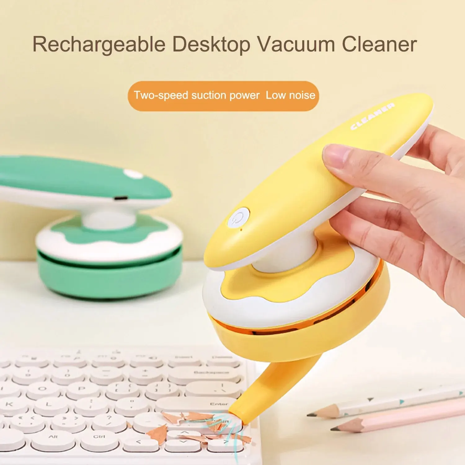 Strong Suction Desktop Vacuum Cleaner Portable Desk Mini Vacuum Cordless Mini Desk Vacuum for Cleaning Dust Crumbs Computer