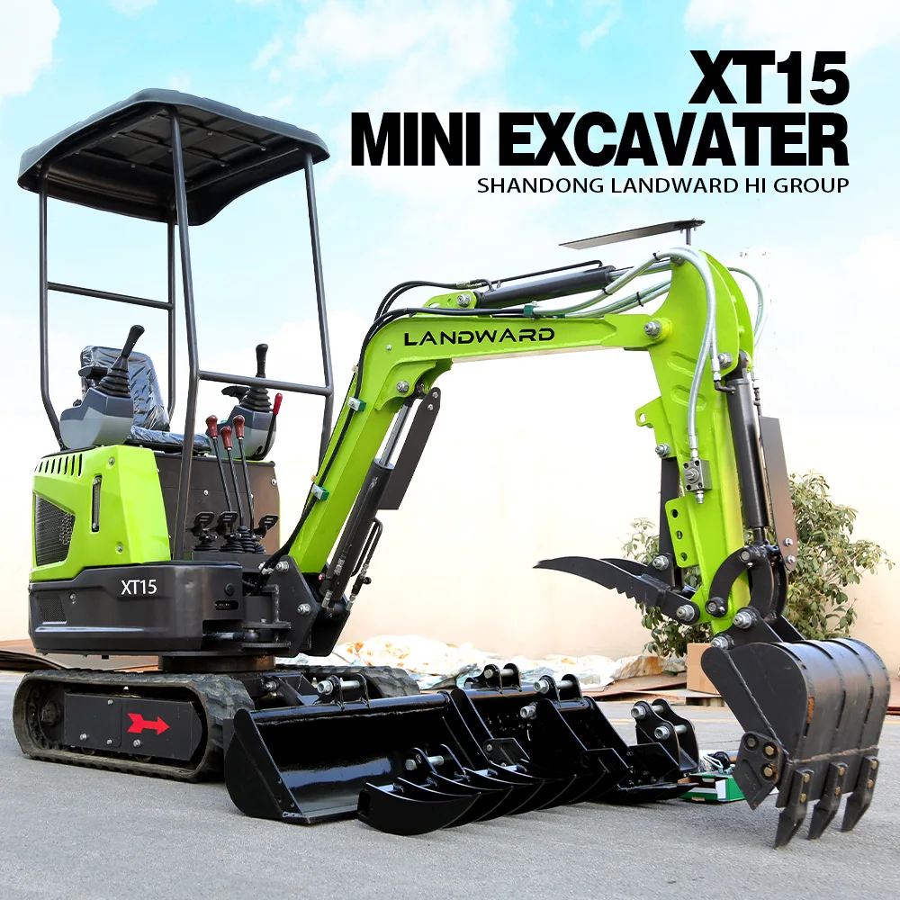 Minibagger 1 Tonne EPA-Motor Raupen-Mikrobagger 1,5 Tonnen Bagger Hydraulischer Bauernhof Kleiner Bagger Kostenloser Versand Maßgeschneidert