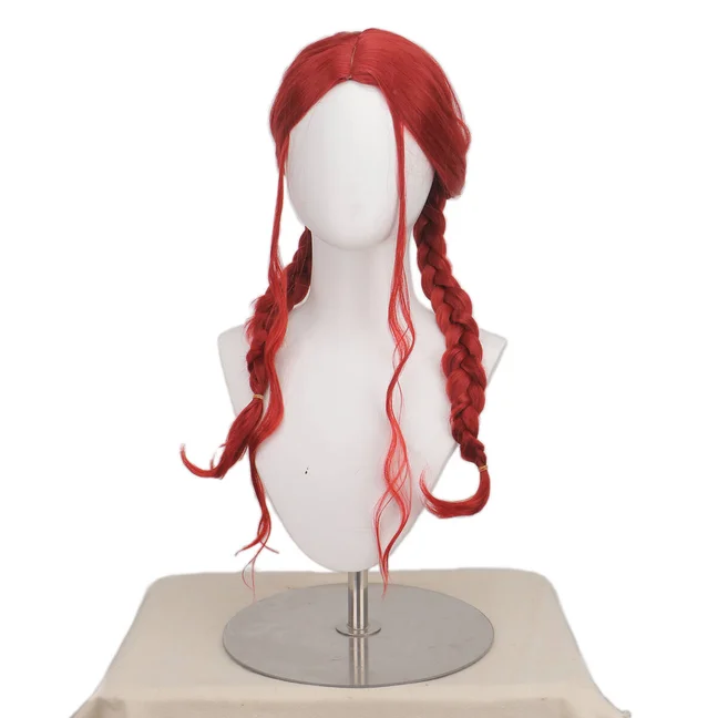Descendant Red Cosplay Evie Blue Wigs Costume Accessories Women Female Fantasia Clothing Props Halloween Hair Headgear Set